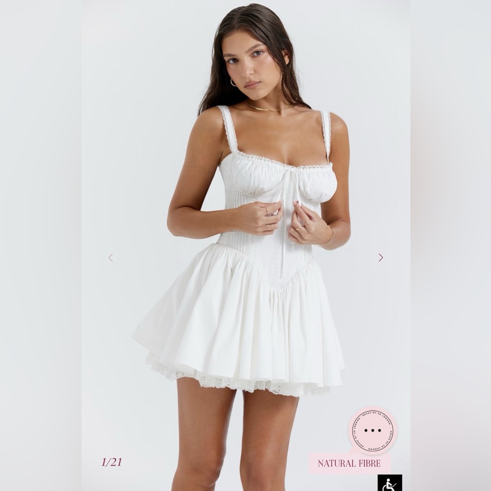 House of CB Pietra White Corset Mini Dress